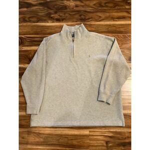 Polo Ralph Lauren 1/4 Zip Pullover 100% Cotton Light Gray Big And Tall Size 2XB